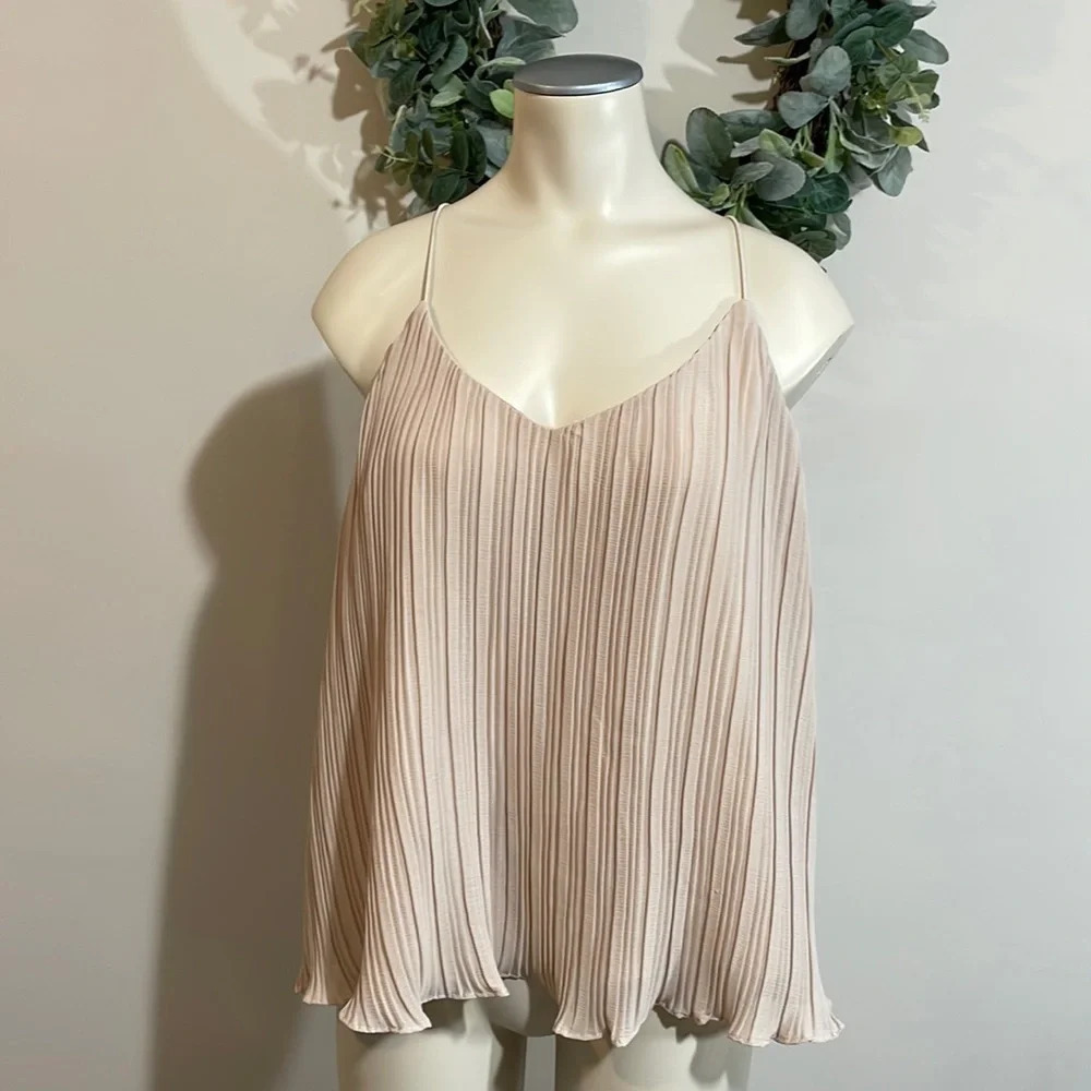 NWT She & Sky Taupe Spaghetti Strap Halter Tank M